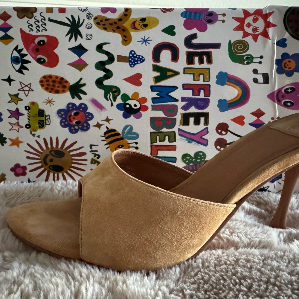 Jeffrey Campbell Tan Suede Mules